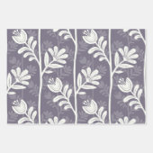 Blooming Rhythm Floral Silhouette white & lavender Inpakpapier Vel (Voorkant)