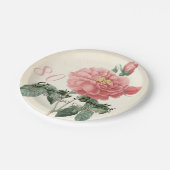 Blooming Roos 80e verjaardag PP Papieren Bordje (Gekanteld)