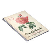  Blooming Roos 85e Birthday Guest Book Notitieboek (Rechterzijde)