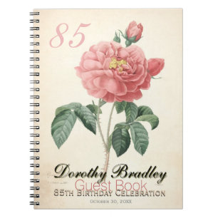 Blooming Roos 85e Birthday Guest Book Notitieboek