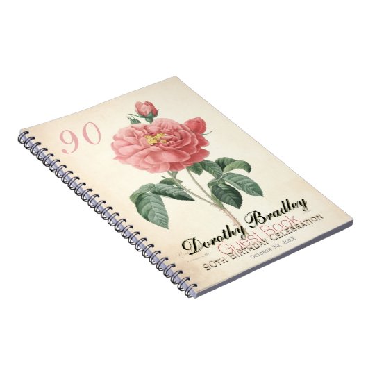  Blooming Roos 90th Birthday Celebration GB Notitieboek (Rechterzijde)