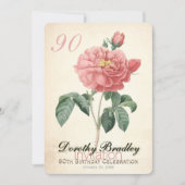 Blooming Roos 90th Birthday Custom Kaart (Voorkant)