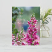 Blooming Roze Foxglove Bridal Shower Invitation Kaart (Staand voorkant)