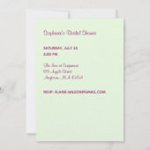 Blooming Roze Foxglove Bridal Shower Invitation Kaart (Achterkant)