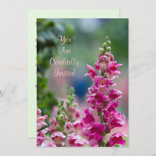 Blooming Roze Foxglove Bridal Shower Invitation Kaart