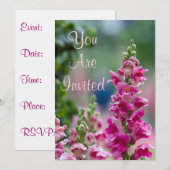 Blooming Roze Foxglove Invitation Kaart (Voorkant / Achterkant)