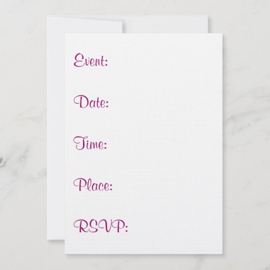 Blooming Roze Foxglove Invitation Kaart (Achterkant)