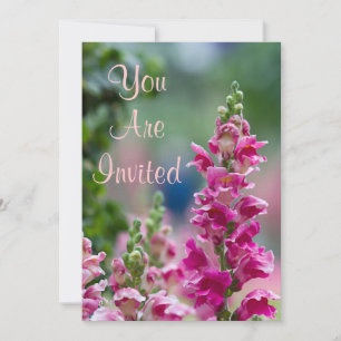 Blooming Roze Foxglove Invitation Kaart