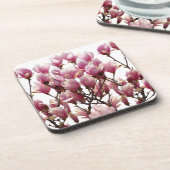 Blooming roze Magnolias Spring Flower Bier Onderzetter (Linkerzijde)