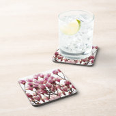 Blooming roze Magnolias Spring Flower Bier Onderzetter (Rechterzijde)