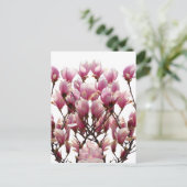 Blooming roze Magnolias Spring Flower Briefkaart (Staand voorkant)