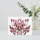 Blooming roze Magnolias Spring Flower Briefkaart (Staand voorkant)