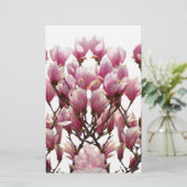 Blooming roze Magnolias Spring Flower Briefpapier (Staand voorkant)