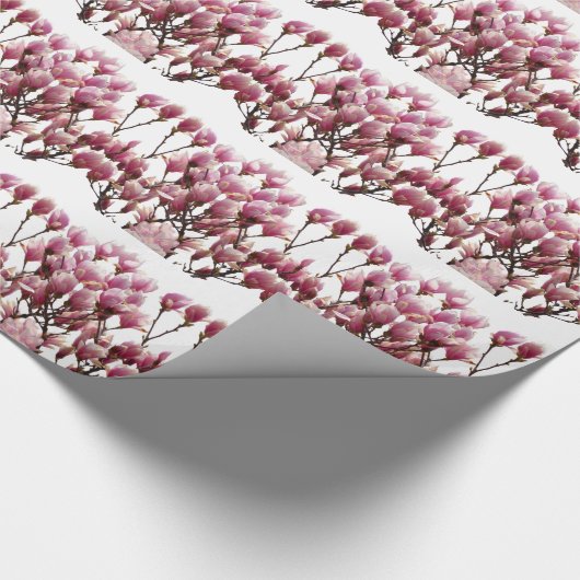 Blooming roze Magnolias Spring Flower Cadeaupapier (Hoek)