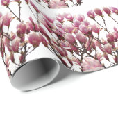 Blooming roze Magnolias Spring Flower Cadeaupapier (Rol Hoek)