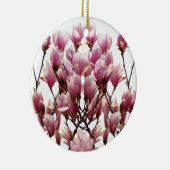 Blooming roze Magnolias Spring Flower Keramisch Ornament (Rechts)