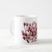 Blooming roze Magnolias Spring Flower Koffiemok (Voorkant links)