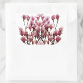 Blooming roze Magnolias Spring Flower Rechthoekige Sticker (Tas)