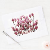 Blooming roze Magnolias Spring Flower Rechthoekige Sticker (Envelop)