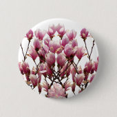 Blooming roze Magnolias Spring Flower Ronde Button 5,7 Cm (Voorkant)