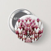 Blooming roze Magnolias Spring Flower Ronde Button 5,7 Cm (Voorkant /achterkant)