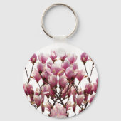Blooming roze Magnolias Spring Flower Sleutelhanger (Voorkant)