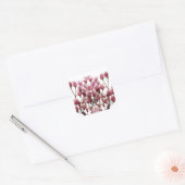 Blooming roze Magnolias Spring Flower Vierkante Sticker (Envelop)