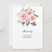 Blooming roze rozen Vrijgezellenfeest Kaart (Achterkant)