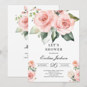 Blooming roze rozen Vrijgezellenfeest Kaart (Voorkant / Achterkant)