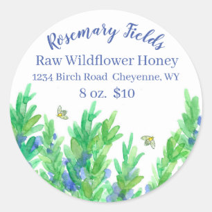 Blooming Rozemarijn Herb Bijen Honing Te Koop Ronde Sticker