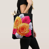 Blooming Rozen Motif Canvas tas (Dichtbij)