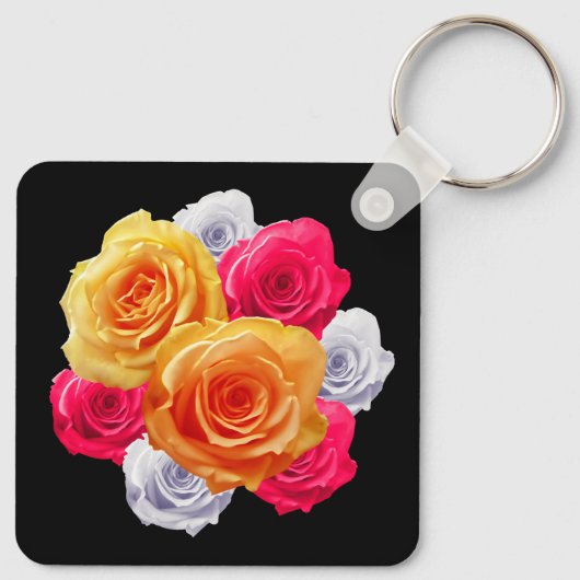 Blooming Rozen Motif Sleutelhanger (Achterkant)