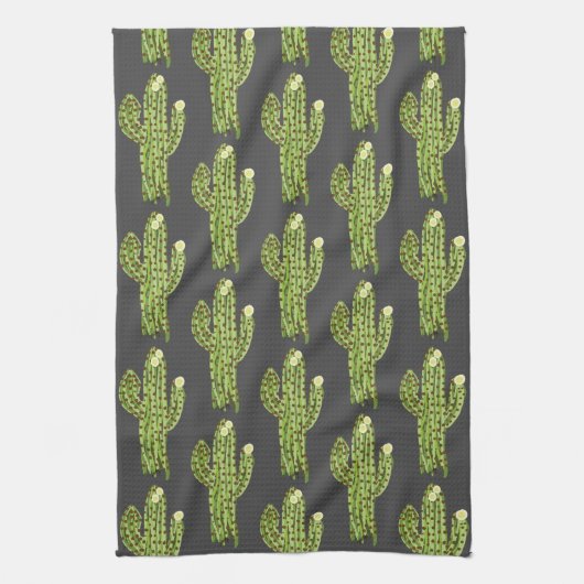 Blooming Saguaro Cactus Kitchen Towel Theedoek (Verticaal)
