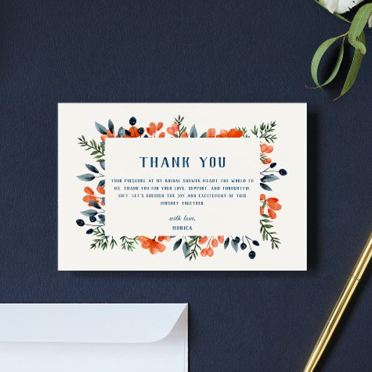 Blooming Sinaasappel Floral Vrijgezellenfeest Bedankkaart