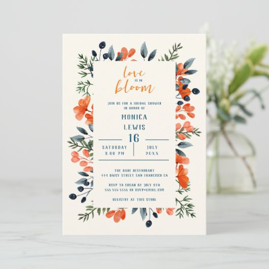 Blooming Sinaasappel Floral Vrijgezellenfeest Kaart (Staand voorkant)