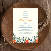 Blooming Sinaasappel Floral Vrijgezellenfeest Kaart