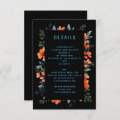 Blooming Sinaasappel Floral Wedding Details botani Informatiekaartje (Voorkant / Achterkant)