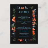 Blooming Sinaasappel Floral Wedding Details botani Informatiekaartje (Voorkant)