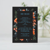 Blooming Sinaasappel Floral Wedding Details botani Informatiekaartje (Staand voorkant)