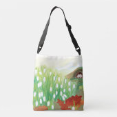 Blooming Snowdrops en een afbeelding van een egel Crossbody Tas (Achterkant)