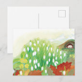 Blooming Snowdrops en een afbeelding van een egel Feestdagenkaart (Voorkant / Achterkant)