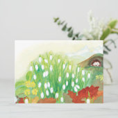 Blooming Snowdrops en een afbeelding van een egel Feestdagenkaart (Staand voorkant)