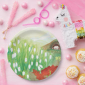 Blooming Snowdrops en een Hedgel Papieren Bordje (Feest)