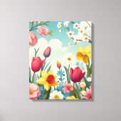 Blooming Spring Flowers Canvas Afdruk (Voorkant)