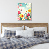 Blooming Spring Flowers Canvas Afdruk (Insitu (Slaapkamer))