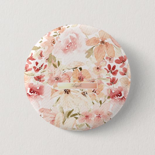 Blooming Spring Flowers Ronde Button 5,7 Cm (Voorkant)