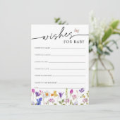 Blooming Spring Wildflower Wensen voor Baby Kaart (Staand voorkant)