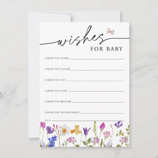 Blooming Spring Wildflower Wensen voor Baby Kaart (Voorkant)