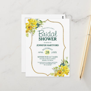 Blooming Spring Yellow Floral Vrijgezellenfeest Briefkaart