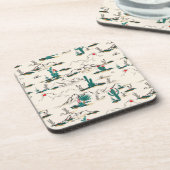 Blooming Succulents Patroon Bier Onderzetter (Linkerzijde)